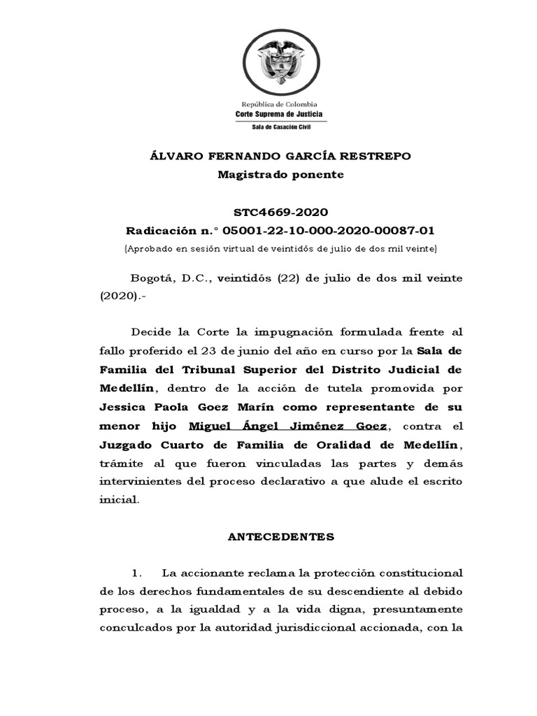Impugnación de tutela por cuota alimentaria | PDF | Debido al proceso