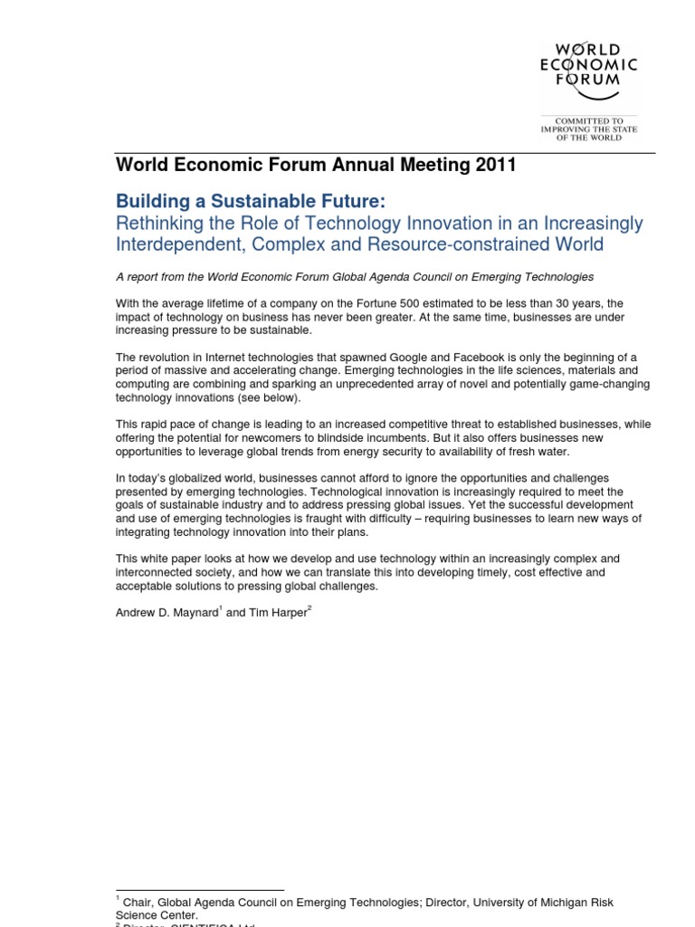 Building A Sustainable Future Pdf Sustainability Nanotechnology