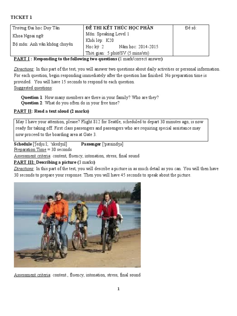 English Speaking Exam Guide | PDF | Art