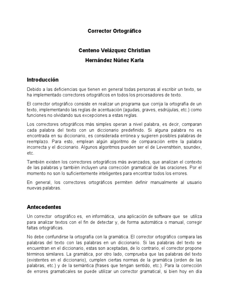 Corrector Ortográfico: Funciones y Uso | PDF | Programa de computadora ...