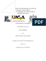 Fundamentos de costos UAZ tarea unidad 2