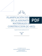 Planificación Didáctica Materiales de Construcción - (IC-682)
