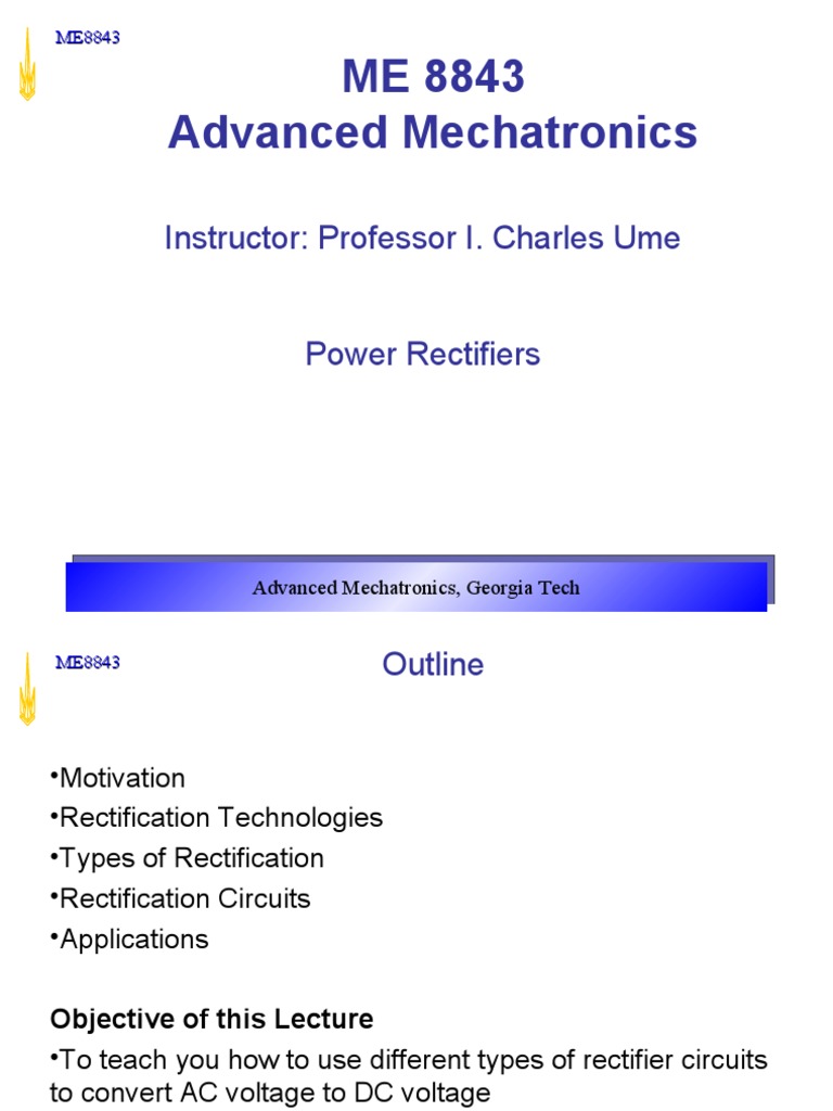 Power Rectifier Lecture - Updated-1 | PDF | Rectifier | Direct Current