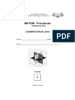 MATEM. I Parcial Precálculo Undécimo 2015