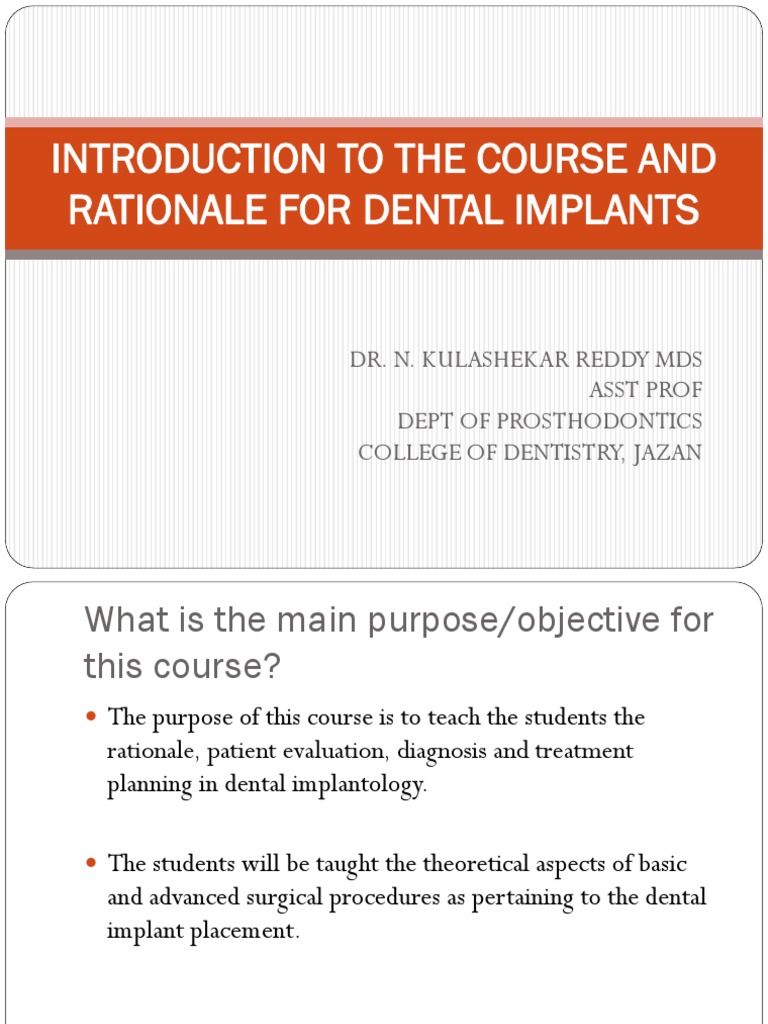 Rationale | PDF | Dental Implant | Dentistry