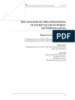 The Analysis of Organizational Culture Values in Public Sectors in Latvia
