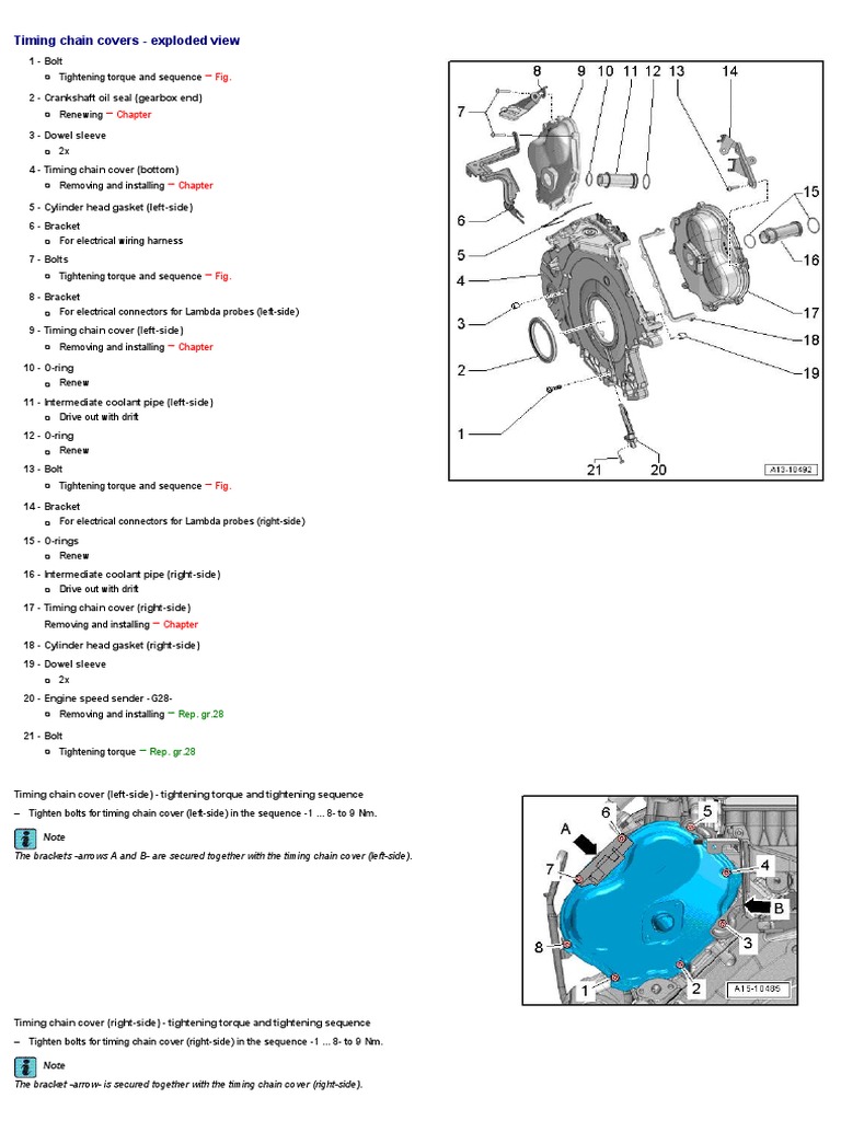 01 - Timing Chain Covers - Exploded View | PDF | Vehicle Parts | Machines