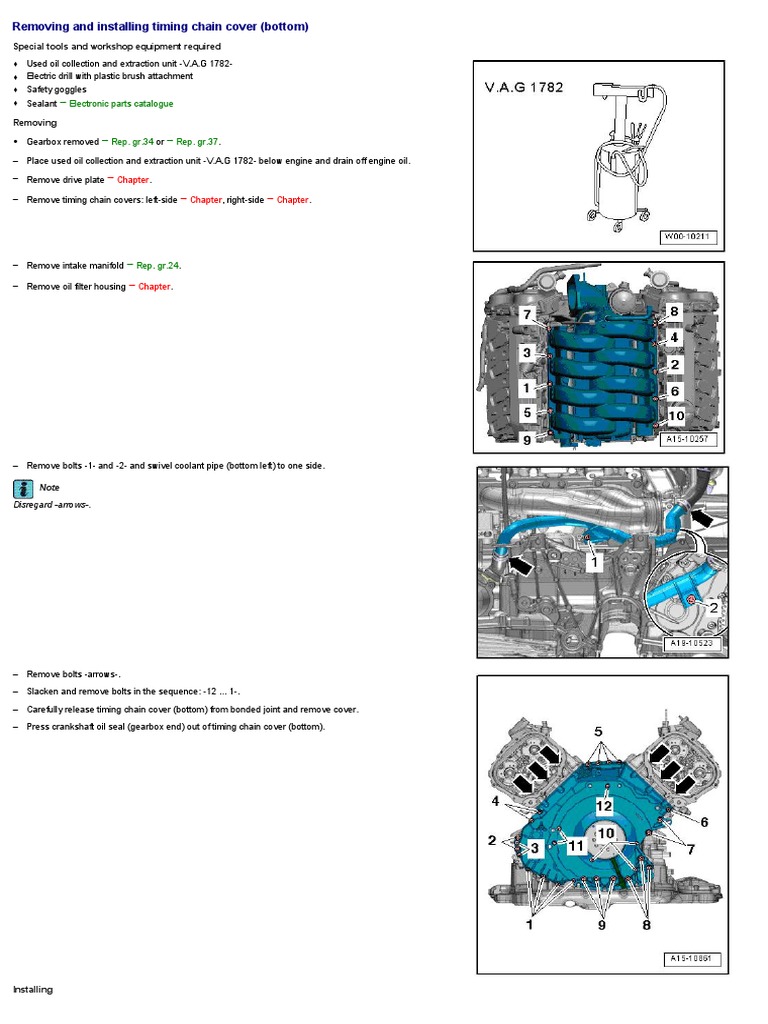 Timing Chain Cover Removal Guide | PDF | Pipe (Fluid Conveyance ...