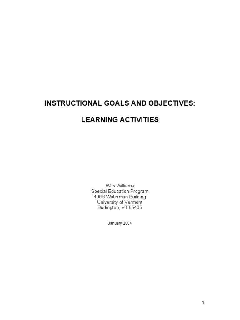 Writing Effective Instructional Goals | PDF | Reading Comprehension | Goal