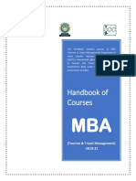 MBA (TTM) Syllabus - 2019-21