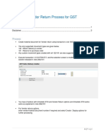 Vendor Return Process For GST