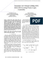 Simulation On Simulink AC4 Model (200hp DTC Induction Motor Drive) Using Fuzzy Logic Controller