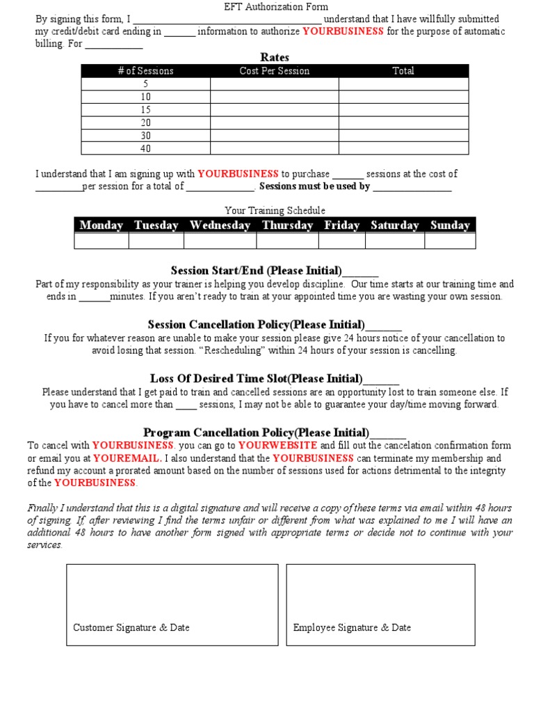 Personal Training Pay by Session | PDF | Business