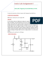 Power Electronics Lab Assignment-I: Resistor Capacitive (RC) Triggering Circuit (Half Wave) of SCR