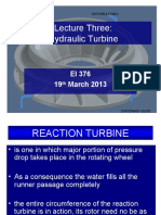 Lecture Three: Hydraulic Turbine: EI 376 19 March 2013