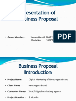 Presentation of Business Proposal: - Group Members: Yaseen Hamid 1867253 Maria Naz 1867281
