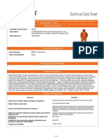 Product Data Sheet For KLEENGUARD A80 Chemical Permeation & Jet Liquid Protection Coveralls - Hooded / Orange /XXXL - 96550