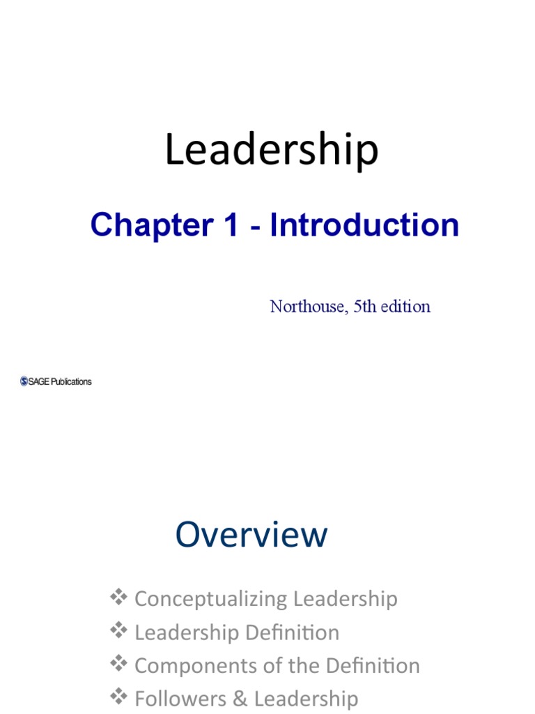 Leadership: Chapter 1 - Introduction | PDF | Leadership | Power (Social ...