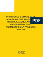 Protocolo GCBA de Manejo en Consulta Ambulatoria Programada en El Contexto de La Pandemia COVID-19