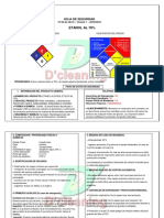 Hoja de Seguridad Etanol Al 70% - Alcohol Etilico PDF