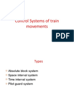 Control Systems of Train Movements