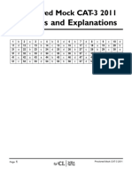 Proctored Mock CAT-3 2011 Explanations PDF