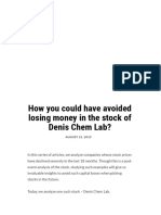 How You Could Have Avoided Losing Money in The Stock of Denis Chem Lab?