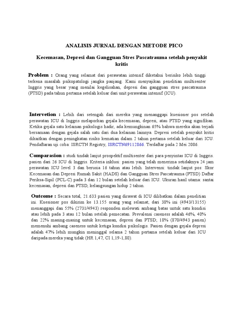 Analisis Jurnal Dengan Metode Pico Pasien | PDF
