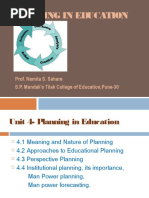 Planning in Education: Prof. Namita S. Sahare S.P. Mandali's Tilak College of Education, Pune-30