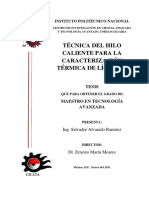 Tecnica Del Hilo Caliente para La Caracterizacion Termica de Liquidos