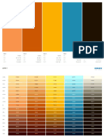 Color palette with 5 colors in HEX, RGB, HSB and CMYK formats