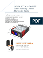 AC110-220V 10A STC-3028 Dual LED Temperature Humidity Control Thermostat+Probe