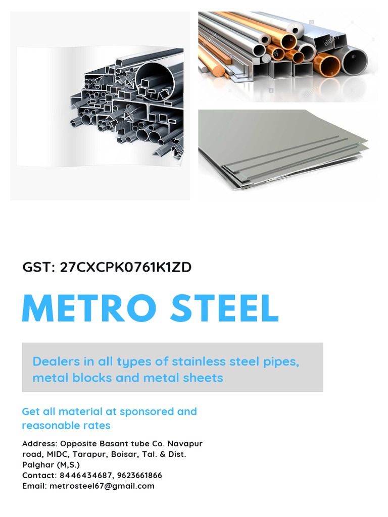 Metro Steel Materials List and Contact Information for a Distributor