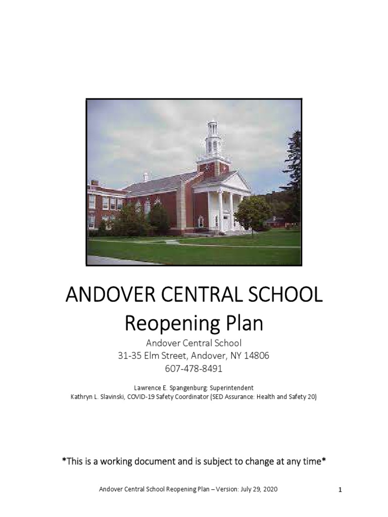 Andover Central School Reopening Plan Special Education