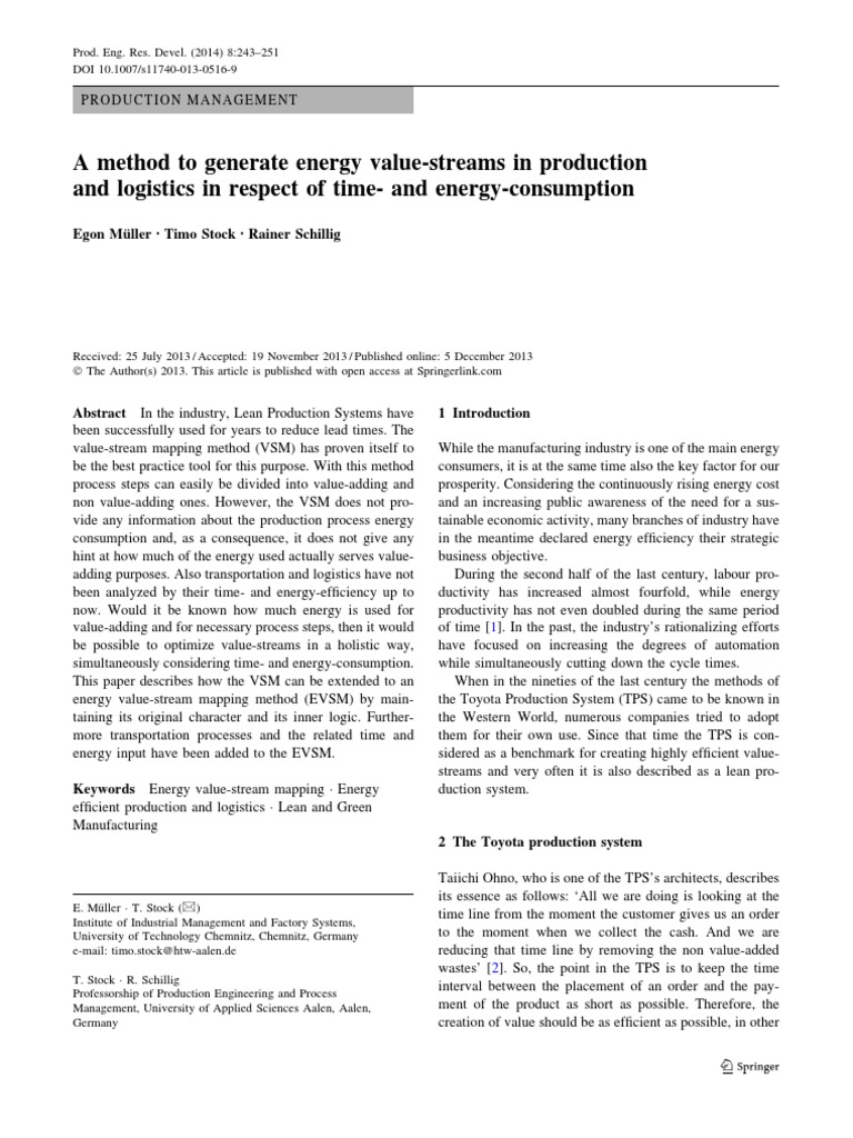 Energy Value-Stream Mapping Explained | PDF | Economic Sectors ...