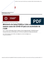 Ministerio de Salud Pública_ Cuba confirma 11 nuevos casos de COVID-19 para un acumulado de 2 608 › Información del Minsap › Granma - Órgano oficial del PCC