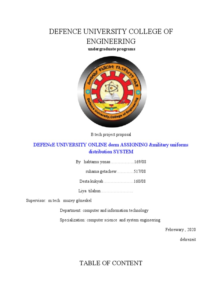 DEFENCE UNIVERSITY Proposal | Descargar gratis PDF | Dormitory | Use Case