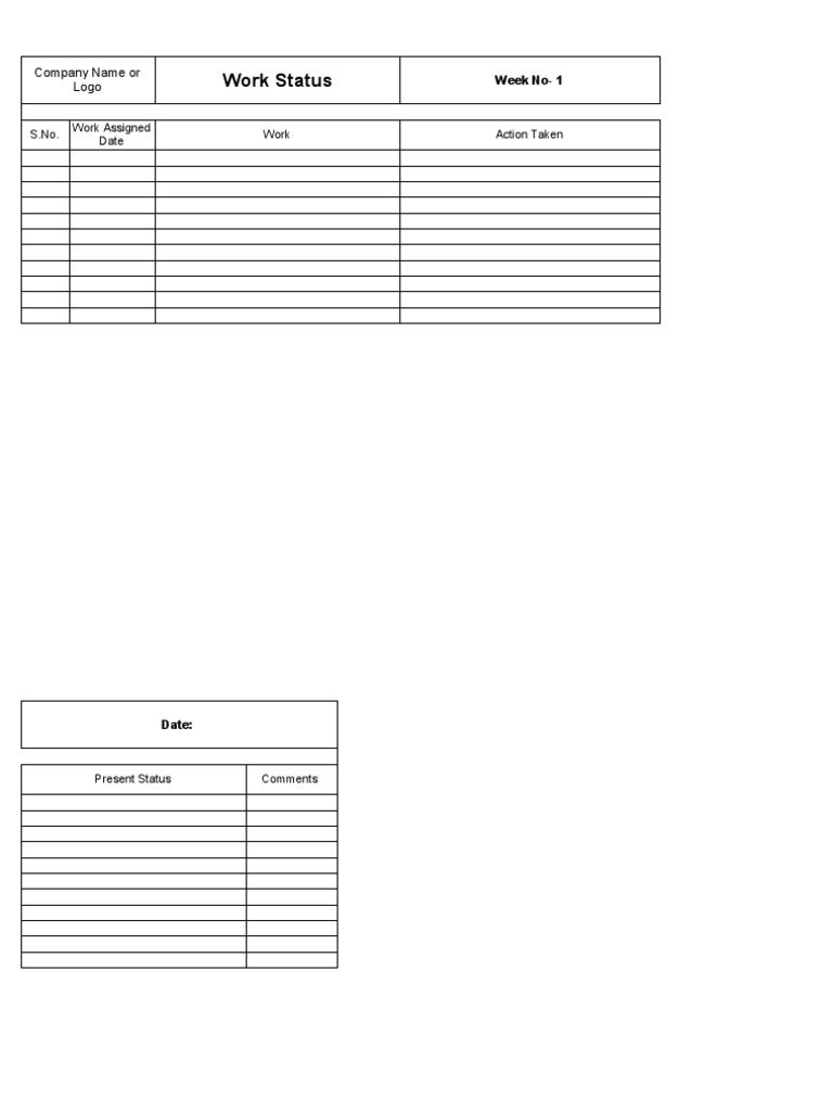 Work Status: Company Name or Logo | PDF | Career & Growth