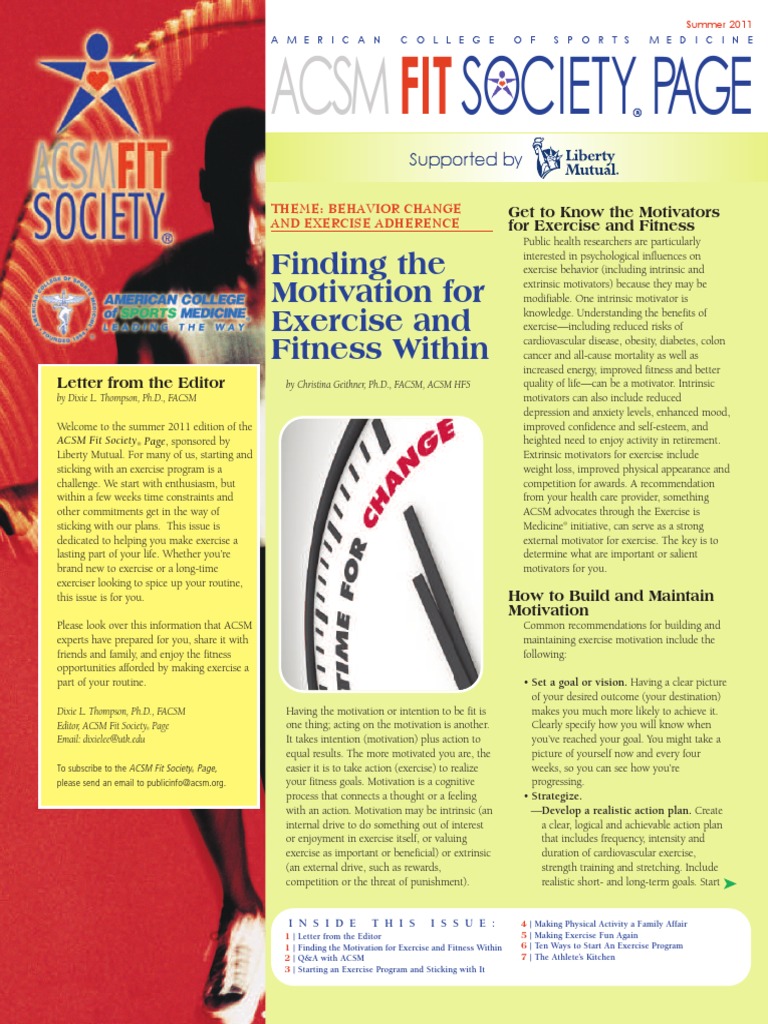 Society: Finding The Motivation For Exercise and Fitness Within | PDF ...