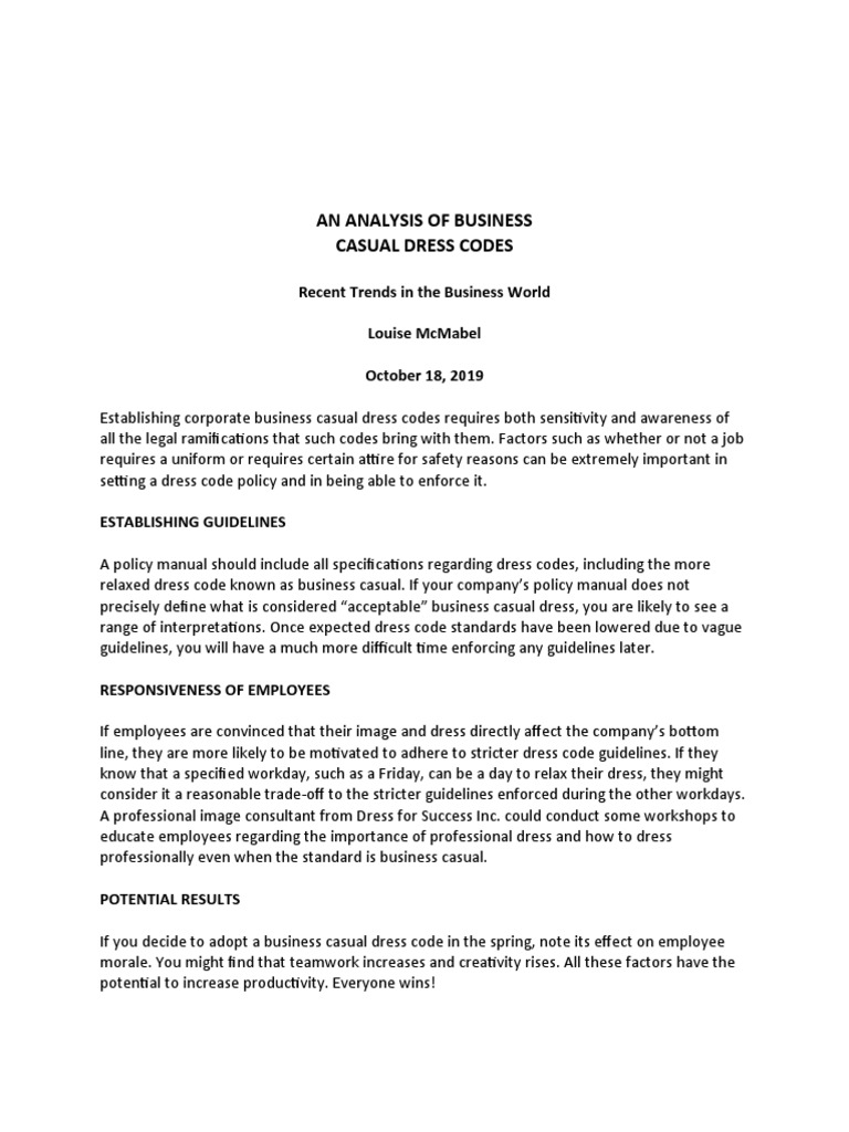 Business Casual Dress Code Insights | PDF