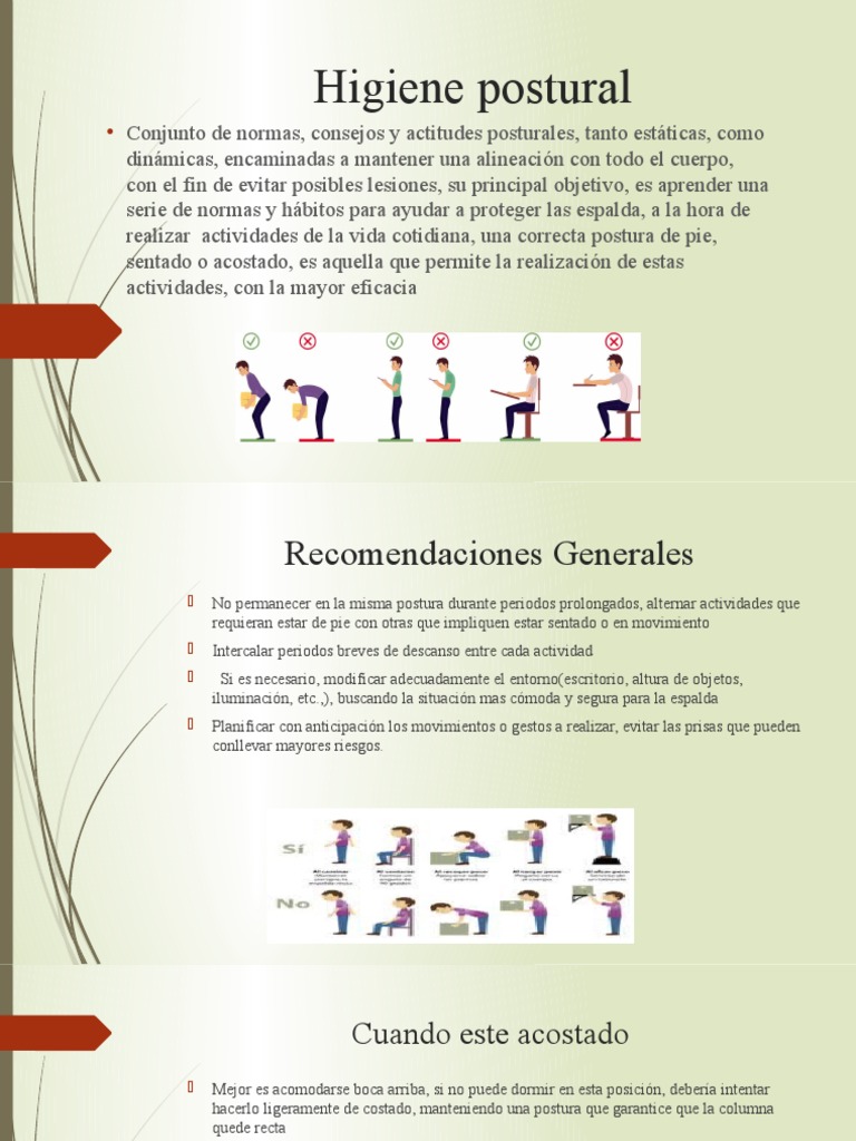 Guía de Higiene Postural Esencial | PDF | Pie | Dolor lumbar