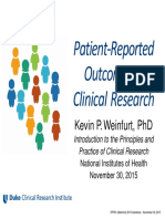 Patient Reported Outcomes in Clinical Research: Kevin P. Weinfurt, PHD