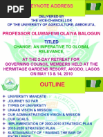 Change - An Imperative to Global Relevance - Professor Oluwafemi Olaiya Balogun