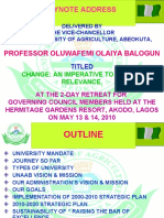 Change - An Imperative To Global Relevance - Professor Oluwafemi Olaiya Balogun