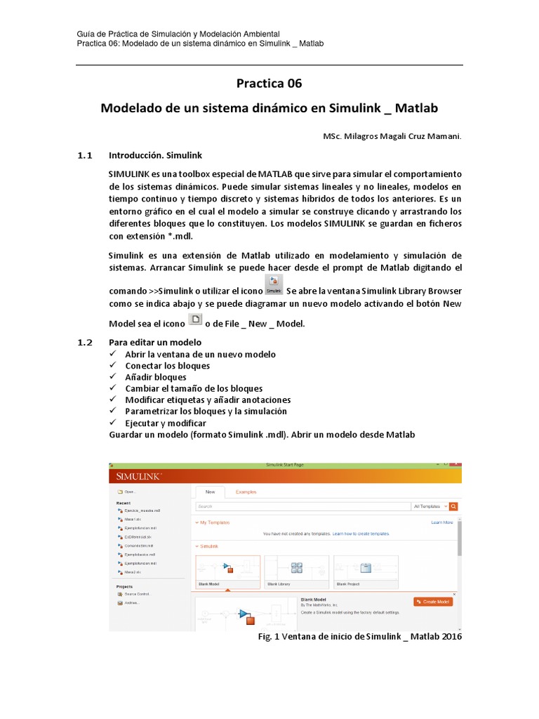 Practica 06 SIMULINK | PDF | Ventana (informática) | Matlab