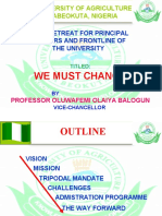 9-Point Agenda of A Visionary Vice Chancellor