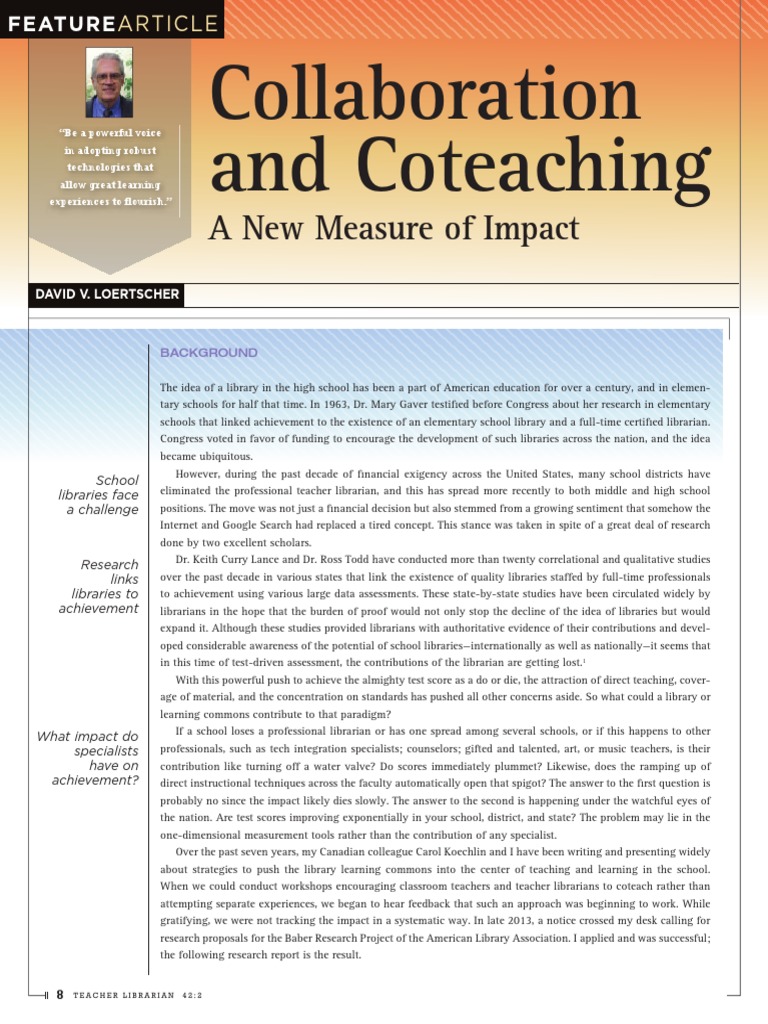Collaboration and Coteaching PDF | PDF | Librarian | Teachers