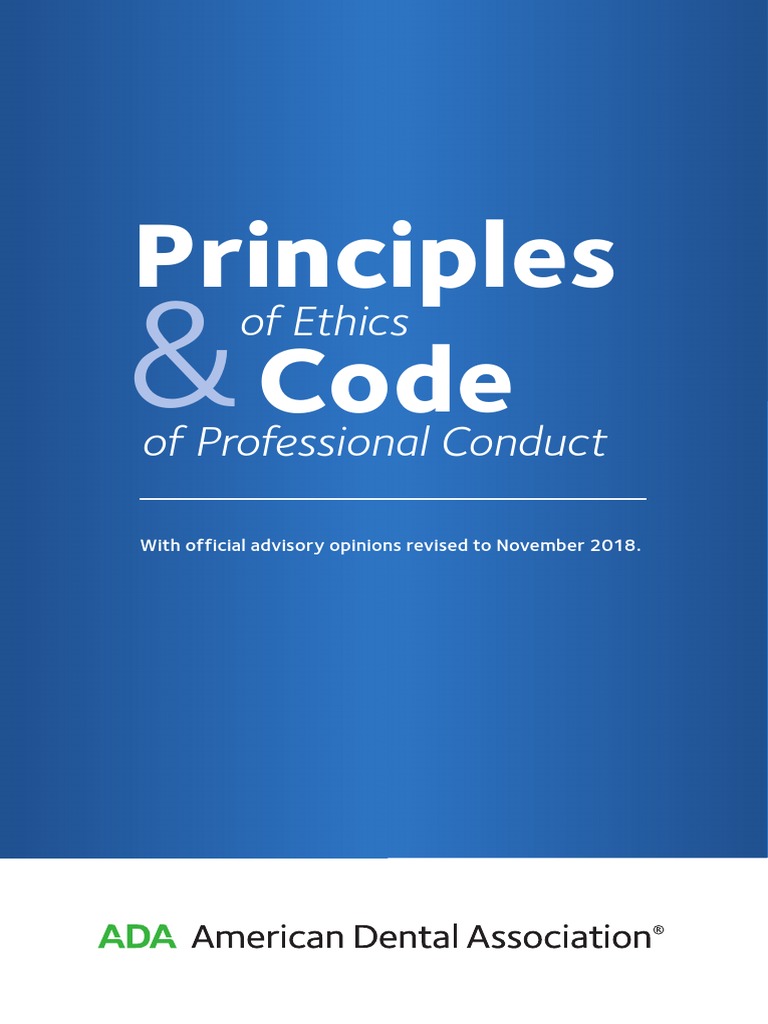 Principles Code of Ethics of Professional Conduct PDF Dentist