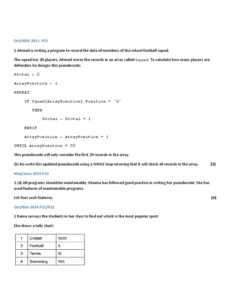 Computer Science 9608 Past Papers Analysis | PDF | Computer Programming ...