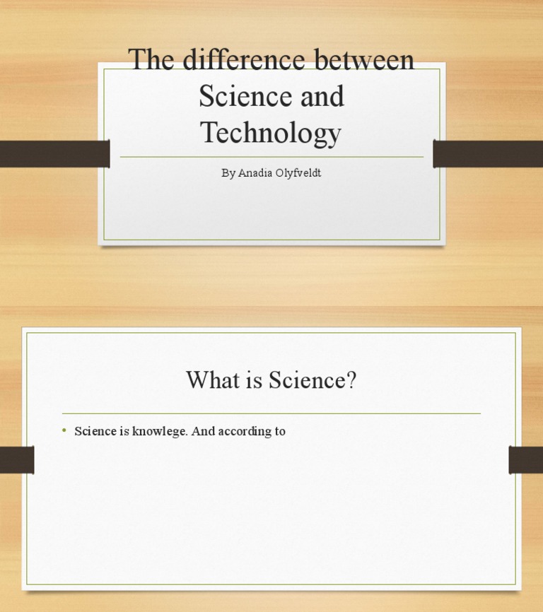 The Difference Between Science and Technology by Anadia Olyfveldt PDF